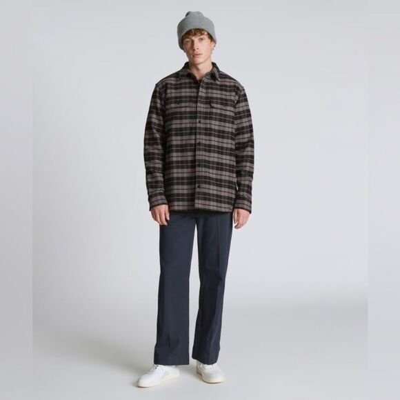 Everlane Men’s The Heavyweight Button Down Overshirt Shacket Pewter Plaid Medium - Picture 2 of 14
